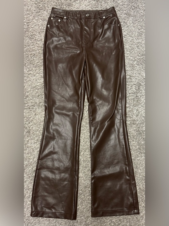 Princess Polly Pants - Princess Polly Chocolate Brown Faux Leather Pants, Size 2